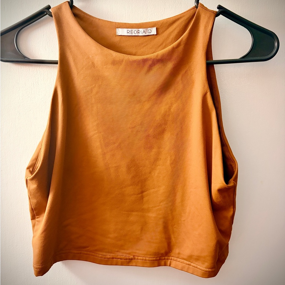 ReoRia Rust Orange Sleeveless Crop Top